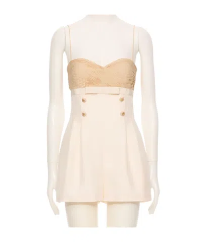 Valentino Suspender Dress In Neutral