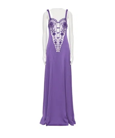 Valentino Suspender Dress In Purple
