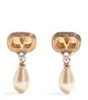 Valentino Swarovski Crystal-embellished Ovalette Logo Earrings In Gold