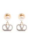 Valentino Swarovski Crystal-embellished Vlogo Signature Earrings In Gold