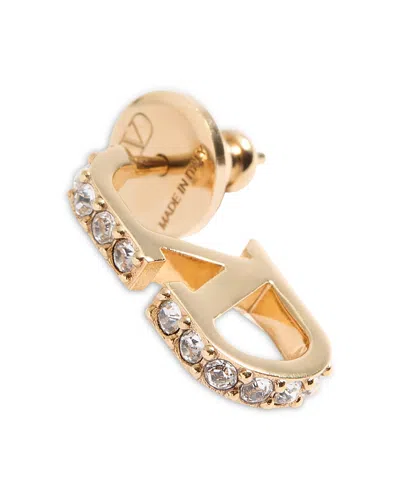 Valentino Garavani Swarovski Crystal Logo Drop Earrings, 0.7l In Gold