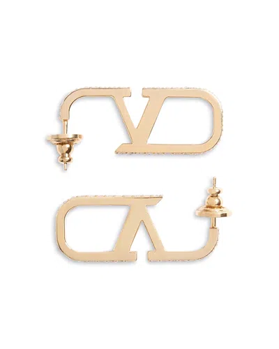 Valentino Garavani Swarovski Crystal Logo Drop Earrings, 1.4l In Gold