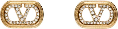 Valentino Garavani Swarovski Crystals & Metal Ovalette Earrings In Gold