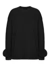 Valentino Regular Fit Wool Jersey Sweater In Black