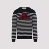 Valentino Garavani Crewneck Sweater With Bold Jacquard Motif In Blue