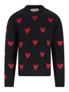 Valentino Sweater In Mixed Lana And Mohair In Black