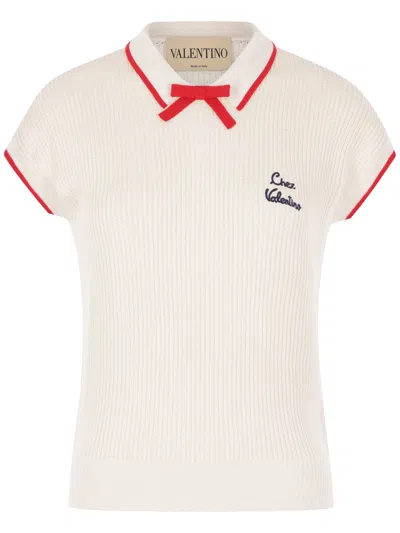 Valentino White Cotton T-shirt In Multi