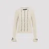 Valentino Cable-knit Ruffled-cuff Sweater In Neutral