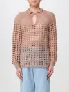 Valentino Openwork Sweater In Linen Blend In Beige