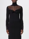 Valentino Knitwear With Bow And Sheer Panel In Black