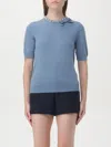 Valentino Bestickter Wollpullover Frau Himmelblau S In Blue