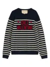 Valentino Striped Crewneck Sweater With Ribbed Finish
