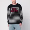 Valentino Garavani Crewneck Sweater With Bold Jacquard Motif In Black