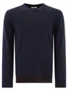 Valentino Garavani Sweater With Rubberised V Detail In Blue