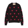 Valentino Heart Jacquard Mohair And Lurex Jumper In Black