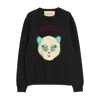 Valentino Wool Cotton Chat De La Maison Sweater In Black