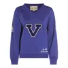 Valentino Garavani Sweatshirt With V And Le Chat De La Maison In Blue
