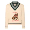 Valentino Garavani Butter-coloured Sweater With Le Chien De La Maison In Neutral