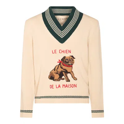 VALENTINO SWEATERS LIGHT AND NATURAL