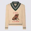 Valentino Garavani Butter-coloured Sweater With Le Chien De La Maison In Neutral