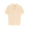 Valentino Embroidered Cotton Knit Polo Woman Ivory Xs In Yellow