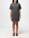 Valentino Womens Grigio Scuro Melange Short-sleeved Relaxed-fit Wool-knit Mini Dress In Grau