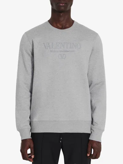 Valentino Sweatshirt With  Print In Grey