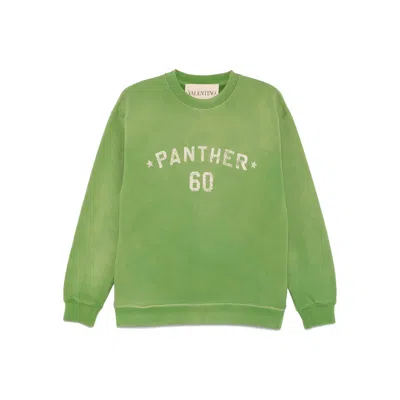 Valentino Cotton S Graphic Print Sweater In Green