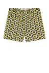 Valentino All-over Print Nylon Swim Shorts In Yellow
