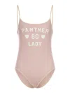 Valentino Printed Lycra One-piece Swimsuit Woman Pink S In Pink