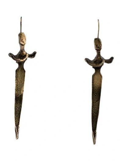 Pre-owned Valentino Garavani Sword Drop Earrings In Multi