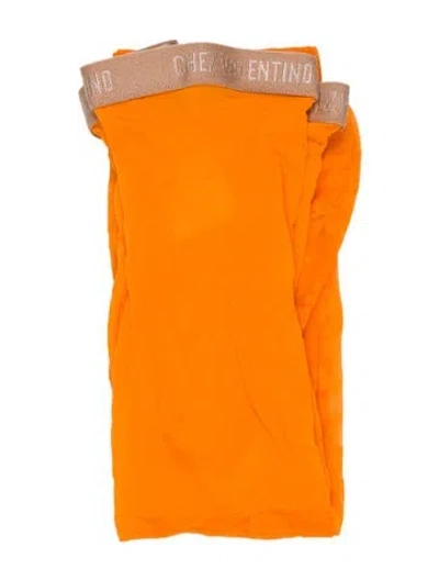 Pre-owned Valentino Synthetic Tights In Orange