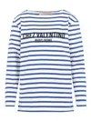 Valentino Cotton Long Sleeve T-shirt With Print In Blue