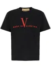 Valentino Black Crew Neck T-shirts In Black