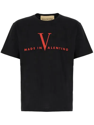 Valentino Crew Neck Short Sleeve T-shirt Design In Black
