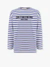 Valentino Chez Logo Long-sleeved Stripe T-shirt In Blue