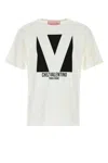 Valentino Mens Avorio Logo-print Crew-neck Cotton-jersey T-shirt In Avorio