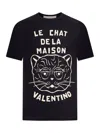 Valentino Garavani T-shirt With Le Chat De La Maison Print In Black
