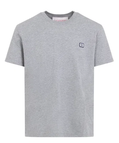 Valentino Logo Short-sleeved T-shirt In Grey