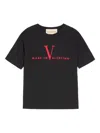 Valentino Crew Neck Short Sleeve T-shirt Design In Black