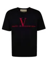 Valentino Crew Neck Short Sleeve T-shirt Design In Black