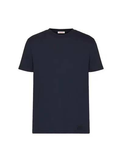 Valentino Cotton Crewneck T-shirt With Black Untitled Studs