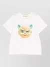 Valentino Cotton T-shirt With Le Chat De La Maison Print In White