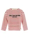 Valentino Womens Avorio Rosso Striped Brand-print Cotton-jersey T-shirt In Ivory