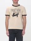 Valentino Garavani Butter-colored T-shirt With Panther Print In Neutral