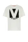 Valentino Crewneck Graphic Print Ribbed Short-sleeve Cotton Jersey