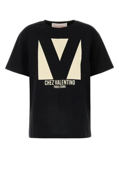 VALENTINO VALENTINO GARAVANI BLACK COTTON T-SHIRT
