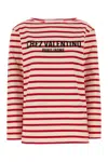 Valentino Womens Avorio Rosso Striped Brand-print Cotton-jersey T-shirt