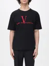 Valentino Black Crew Neck T-shirts In Black