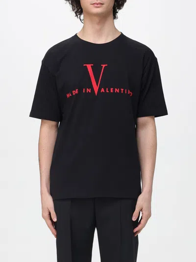 Valentino Crew Neck Short Sleeve T-shirt Design In Black
